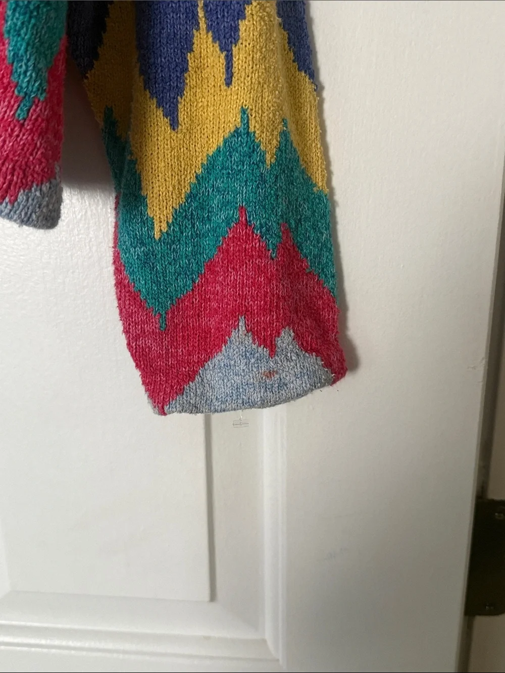Vintage 90s Jane's Closet Multicolor Zig Zag Chevron Cardigan Sweater